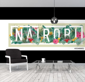 Picture of Vector floral framed typographic NAIROBI city artwork